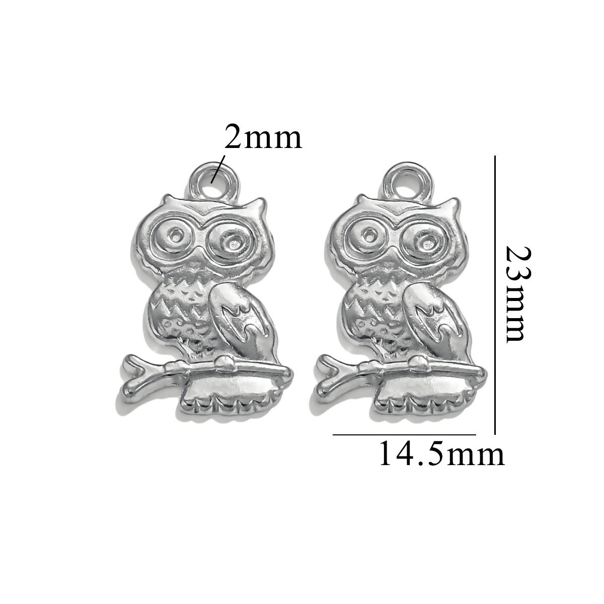 Silver color / 1 Piece Simple Cute Style Cartoon Owl Shape Stainless Steel  Gold Color Women's Pendant Picture17